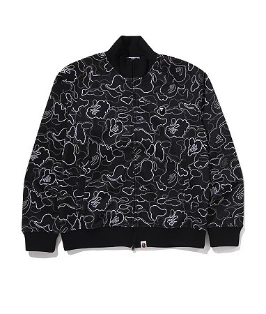 Bape Jaqueta Neon Camo Jacquard Track Preta