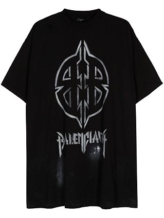 Balenciaga Camiseta Metal BB Stencil Preta
