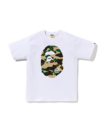 Bape Camiseta 1st Camo Big Ape Head Branca