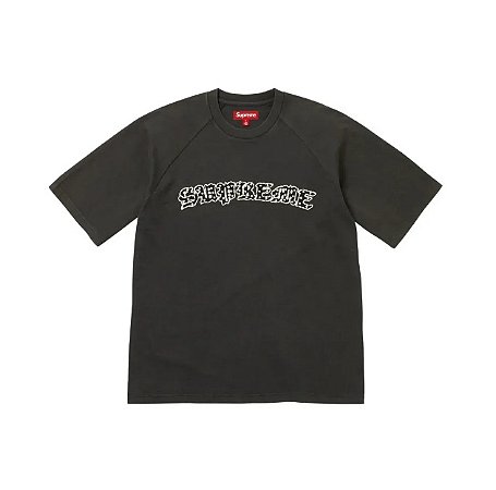 Supreme Camiseta Rhinestone Raglan Preta