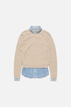 Acne Studios Moletom Layered Wool Bege
