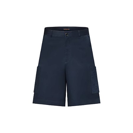 Louis Vuitton Bermuda Cargo com Monogram no Bolso Azul Escuro