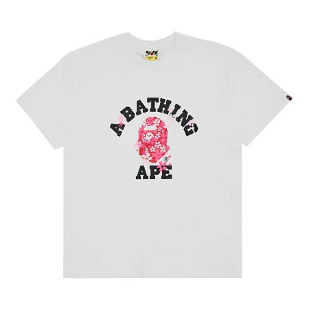 Bape Camiseta Sakura College Branca