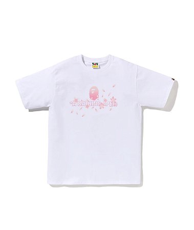 Bape Camiseta Sakura Logo Branca