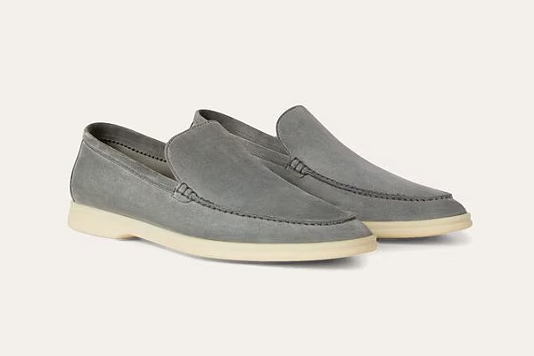 Loro Piana Summer Walk Suede Gull Grey