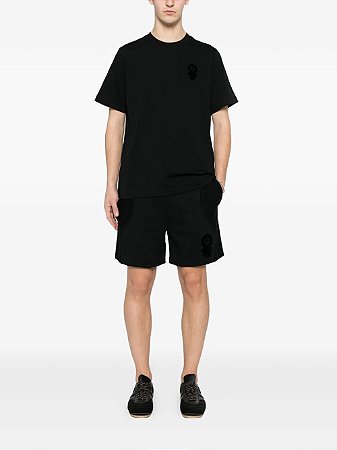 Casablanca Set Camiseta e Shorts Squash Logo Flock Print Preto