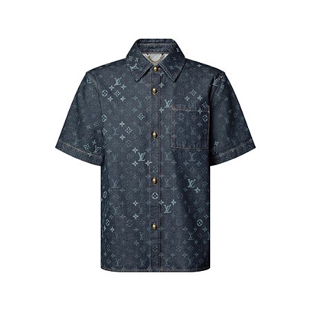Louis Vuitton Camisa Monogram Jeans Azul
