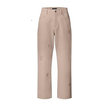 Louis Vuitton Calça Embroidered Signature Skate Bege