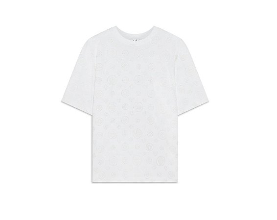 Casablanca Camiseta Applique Monogram Branco