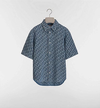 Dior Camisa Oblique Azul