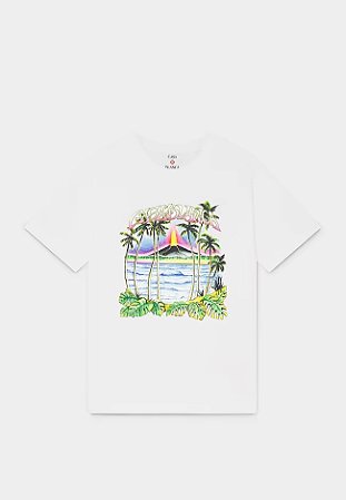 Casablanca Camiseta Volcano Printed Branco