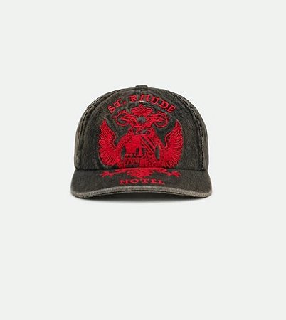 Rhude Boné Seal Curved Brim Denim Preto