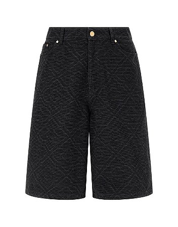 Casablanca Bermuda Laser Monogram Denim Preto