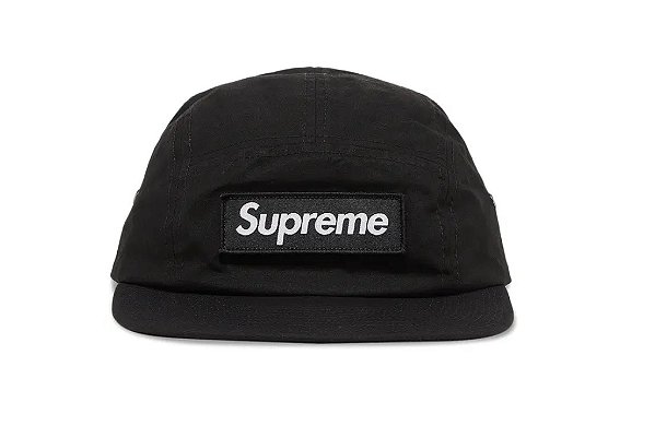 Supreme Boné Waxed Cotton Camp FW23 Preto