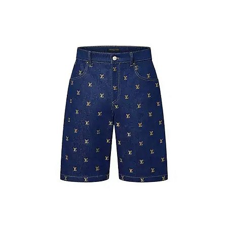 Louis Vuitton Bermuda Embroidered Signature Azul