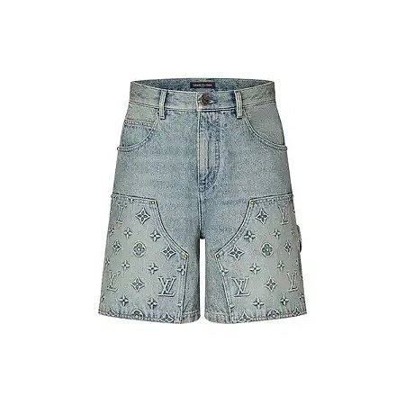Louis Vuitton Bermuda Monogram Carpenter Denim Azul