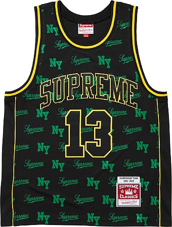 Supreme x Mitchell & Ness Camiseta Regata Monogram Basketball (SS26) Preta