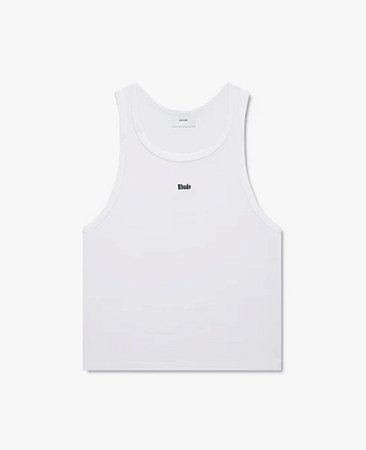 Rhude Camiseta Regata Logo Ribbed Branca