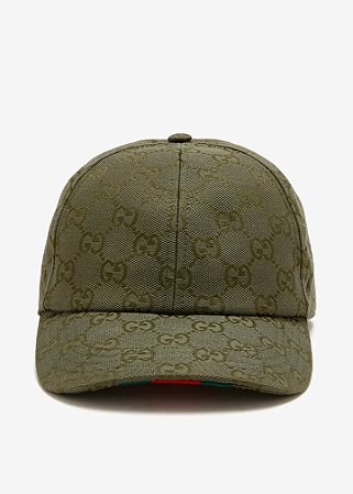 Gucci Boné GG Canva Baseball Verde