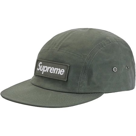 Supreme Boné Waxed Cotton Camp FW23 Olive