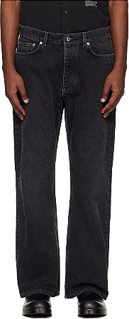 Off-white Calça Jeans Script Logo 90s Skater Preta