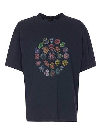 Balenciaga Camiseta Spiral Crest Preta