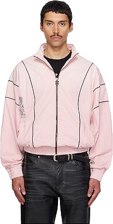 Off-White Jaqueta Pink Relaxed Garment Dyed Track Rosa