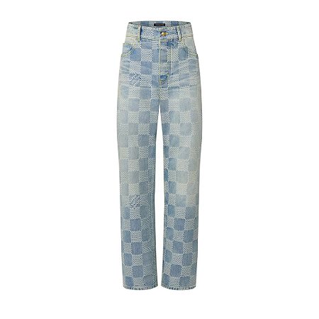 - Louis Vuitton Calça Damier Skate Denim Azul