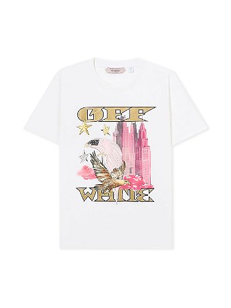 Off-White Camiseta All Over Frame Branca
