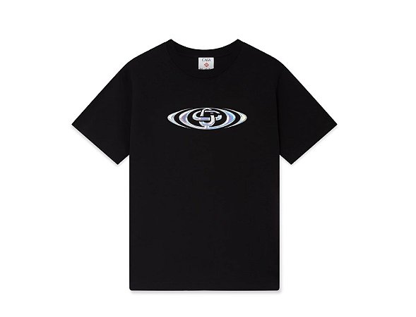 Casablanca Camiseta Warped Logo Preta