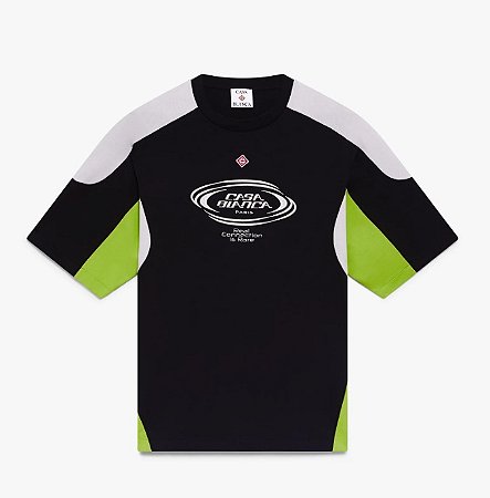 Casablanca Set Camiseta e Bermuda Colourblock Preta e Verde