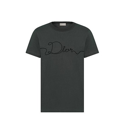 Dior Camiseta Ribbon Bordado Preta