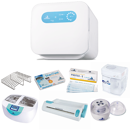 Kit Pro Biosegurança Autoclave Vitale Class 12L Cristófoli + Cuba Lavadora Ultrassônica (110V) + Seladora + Destilador (110V)