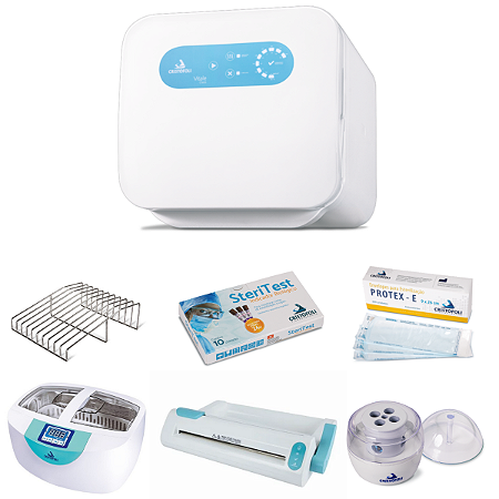 Kit Master Biosegurança Autoclave Vitale Class 12L Cristófoli + Cuba Lavadora Ultrassônica (110V) + Seladora