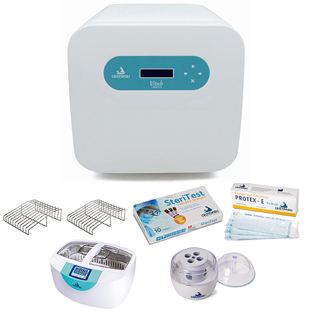 Kit Completo Biosegurança Autoclave Vitale Class CD 21L Cristófoli + Cuba Lavadora Ultrassônica - (220V)