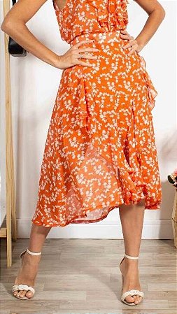 saia estampada floral
