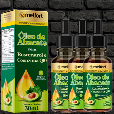 Kit com 3 - Oleo de Abacate com Resveratrol Coenzima Q10 e Niacina