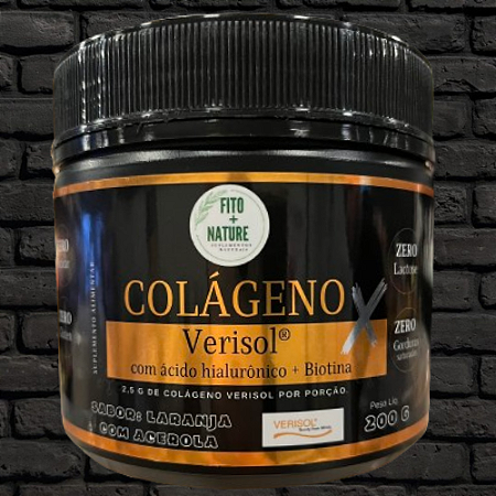 Colageno Verisol com Acido Hialuronico + Biotina 200 g Sabor Laranja com Acerola Fito + Nature