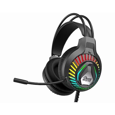 HEADSET GAMER K-MEX AR8M, 7.1 USB, EFEITO LED RGB, PRETO