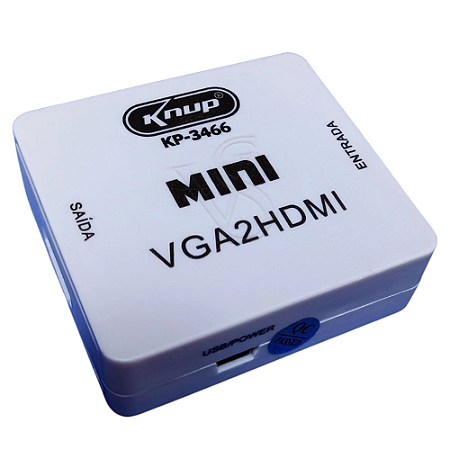 Conversor VGA X HDMI Knup KP-3466, até 85 Hz, 1080p, P2