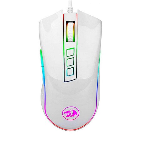 Mouse Gamer Redragon Cobra, RGB, 7 Botões, 12400DPI, Lunar White - M711W