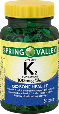 K2 100mcg - Vitamina Spring Valley - 60 Softgel