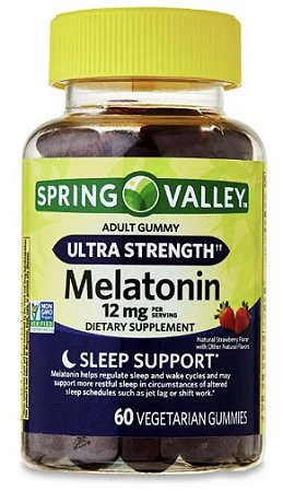Melatonina 12 mg - Vitamina Spring Valley - 60 Gomas