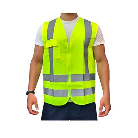 Colete de Sinalização amarelo refletivo 1 Bolso SUPER SAFETY CA Isento