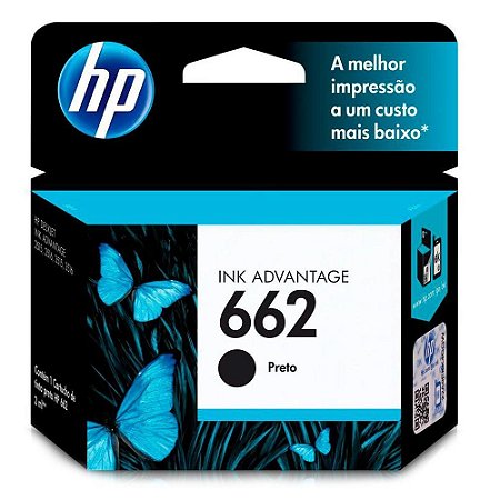 Cartucho de Tinta HP 662, Preto - CZ103AB