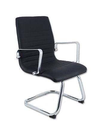 Cadeira Diretor Inspired Eames fixa Office Couro Sintético