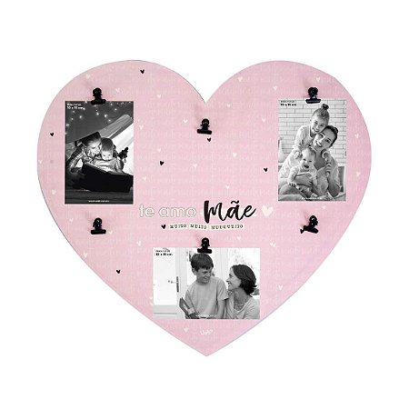 Mural 6 Fotos Clips - Mãe Te Amo
