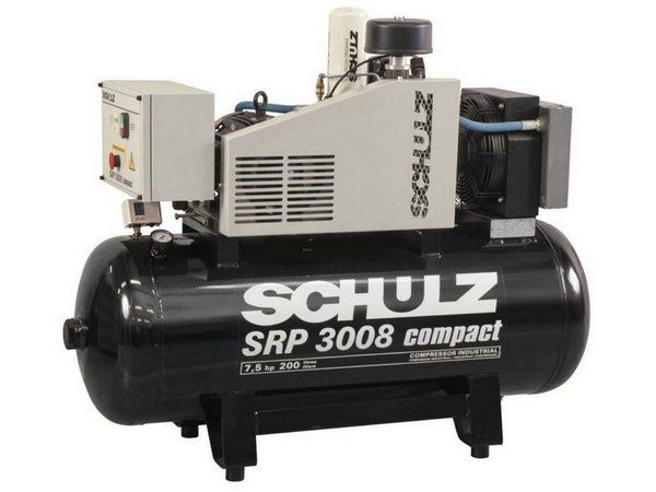 COMPRESSOR DE PARAFUSO SCHULZ SRP 3008 COMPACT 7,5HP 200 LITROS - 9 BAR