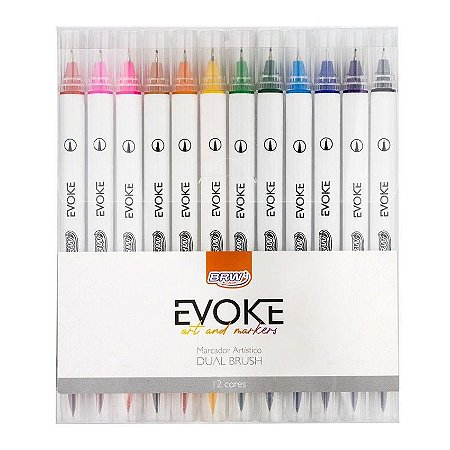 MARCADOR ARTISTICO DUAL BRUSH 12 CORES BRW