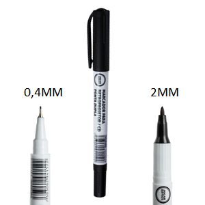 MARCADOR RETROPROJETOR/CD PONTA DUPLA 2MM E 0.4MM PRETO 12 UNIDADES JOCAR OFFICE